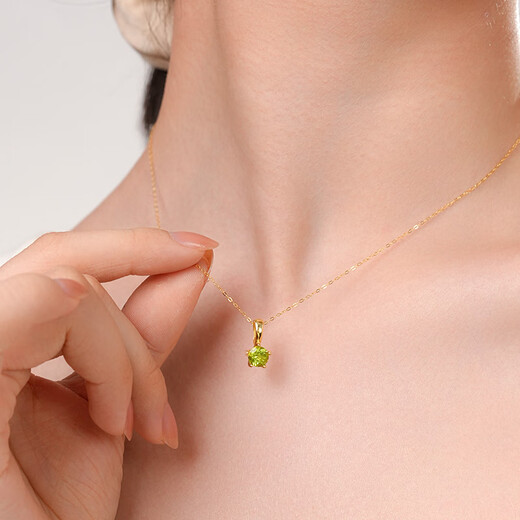 Daila green olive gemstone pendant freshwater pearl necklace perfect round flawless strong light female clavicle chain daily versatile commuting style
