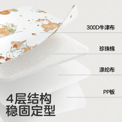 BEYZKKUB可优比婴儿床挂收纳袋挂袋多功能尿布包尿不湿收纳袋挂篮置物 人气萌趣南狸基础款