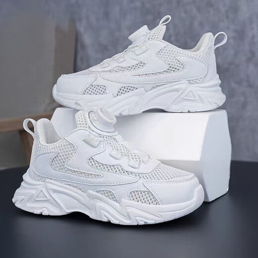 
Dr. Jiang's brand of children's white shoes for boys and girls' sports shoes 2025 new spring and summer mesh breathable white shoes running 9928 white single net <upgraded version> 35 inner length 21.6CM