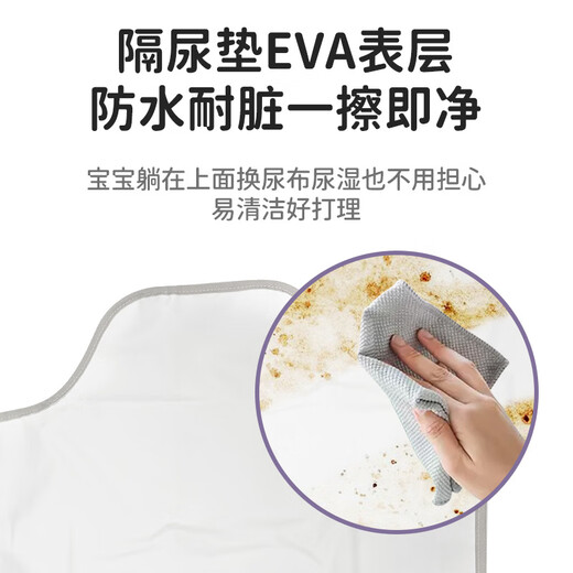 吧啦猪便携式婴儿换尿布垫 防水牛津布隔尿便携式纸巾抽尿布收纳妈咪包 灰色 均码