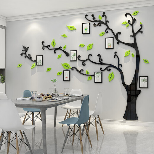 Acryl 3D dreidimensionaler Wandaufkleber Zeichnen Fernseher Hintergrund selbstredig Wohnzimmer Foto Wanddekoration Personalisierte Kreativität 3891 Fotobaum-Weiß extra groß