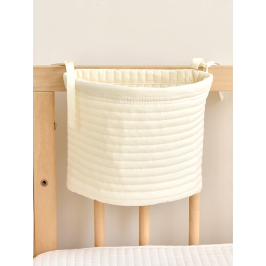 Baby cotton bedside hanging bag baby bed storage bag diaper storage children's bedside storage bag New Bear 20*21cm