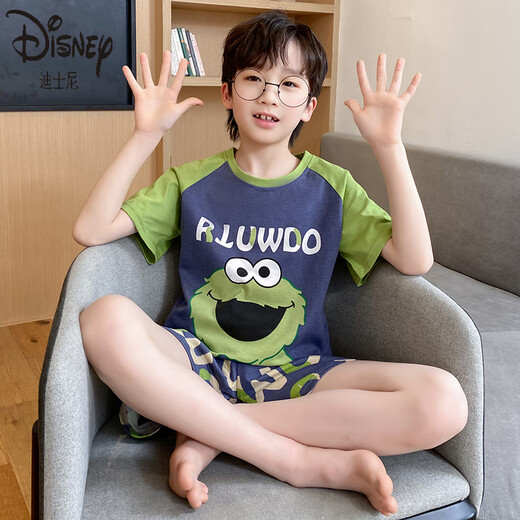 迪士尼（Disney）儿童睡衣男孩纯棉夏季薄款短袖男童夏装家居服中大童青少年空调服 K6630#叮当猫【纯棉】 170 16码【建议身高135-145cm】