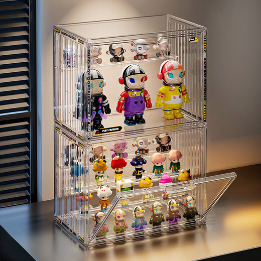 KAMAN Figure Display Cabinet Blind Box Storage Rack Lego Bubble Mart Storage Box Transparent Acrylic Display Box Transparent Extra Large/4 Layers 1