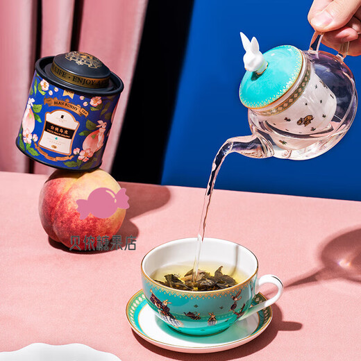 Blan Bunny White Peach Oolong Cold Brew Tea Flower Fruit Tea Peach Oolong Fruit Tea Oolong Tea 72g 1 can