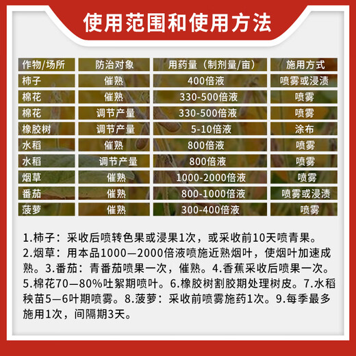 Guoguang Guoguang ripening agent ethephon agent cotton tomato persimmon rice banana cotton growth regulator 100g