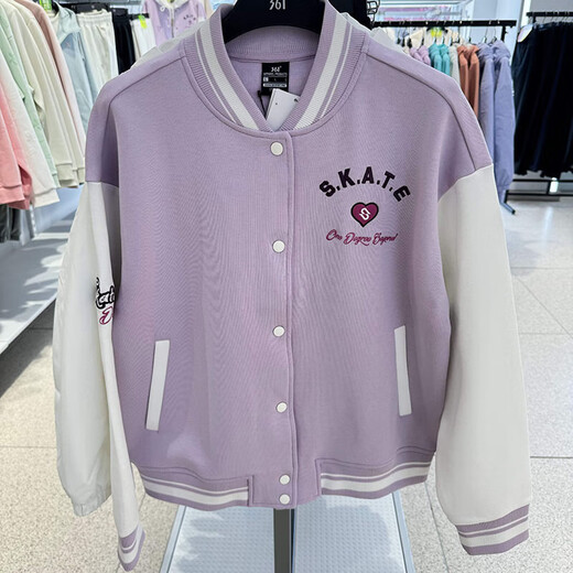 361°运动外套女士棒球服25春秋季飞行夹克上衣学生运动服开襟卫衣女装 羽白 XS
