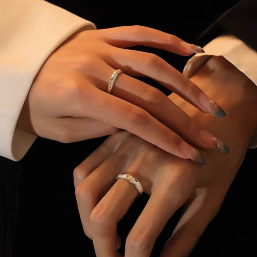 MZMZ platinum couple ring pt950 platinum fashion engagement ring new style wedding ring Valentine's Day birthday gift for girlfriend light luxury model-Sun and Moon Couple Ring