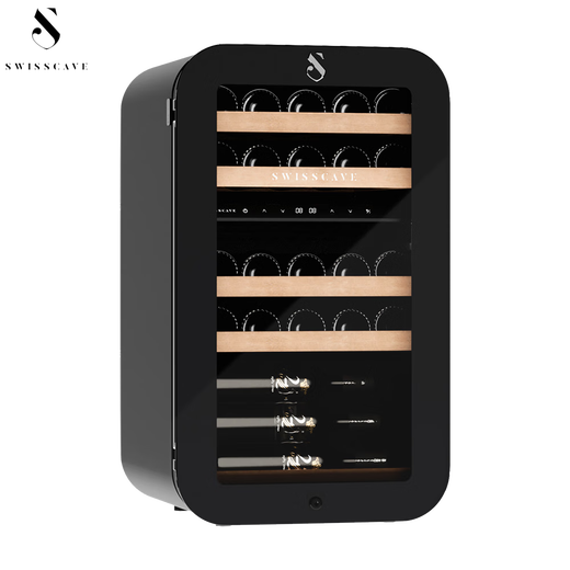 SWISSCAVE Swiss brand red wine cabinet home embedded WLB-120DF-BLACK black 26 bottles