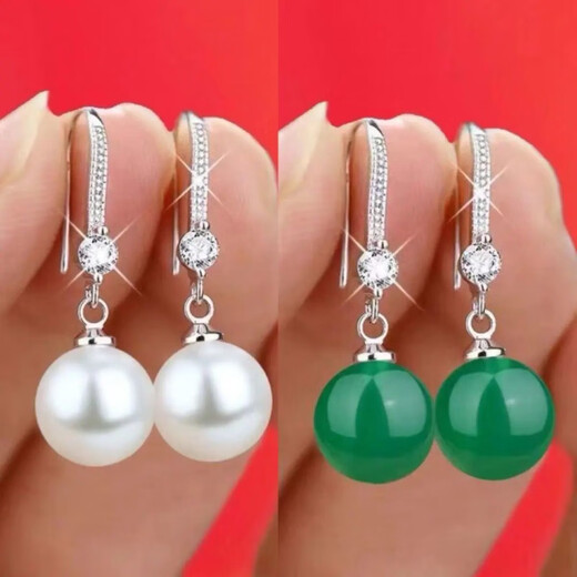 Wanmu 2025 sterling silver 9999 silver earrings women's temperament pearl ear hooks anti-allergic white silver ear hook pearls