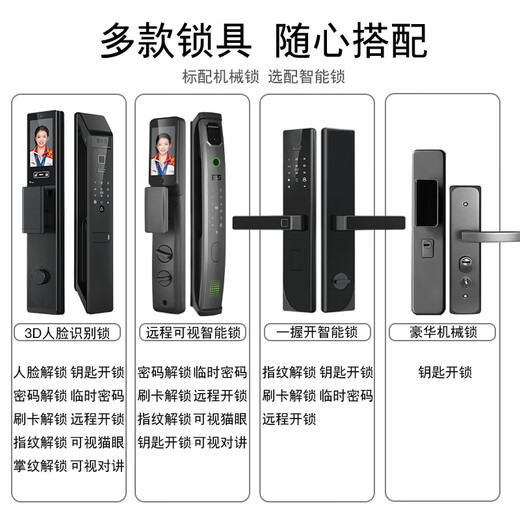 Nijinjia Class Anti-theft Door Household Entry Door Ventilation Door Middle Door Safety Door Higher Door Head + Aluminum Foil Filling + Ventilation and Breathable Anti-Prying Dark Hinging Page Entering Door Custom Door 2150*960/2050*1050 Higher Door Head + Remote Visual Intelligent Lock + Package Installation