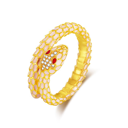 Ming Diamond International 18K gold snake ring for girls, snake ring inlaid ring for girl's birth year, birthday gift for girlfriend