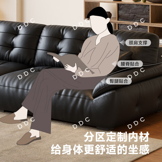 ddc意式极简真皮沙发头层牛皮沙发双扶手单人位 9224y-23