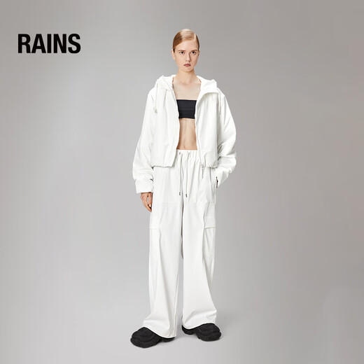 Chaqueta corta de lluvias para hombres y mujeres a prueba de viento con capucha con capucha con capucha con capucha para hombres y mujeres lohja chaqueta corta/15780 blanca suave s 160/88a (tamaño demasiado grande)