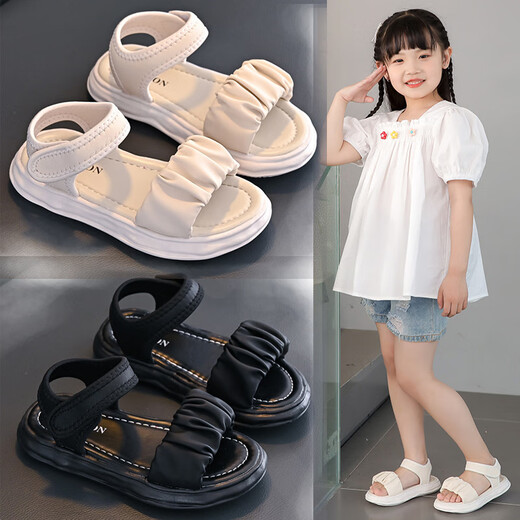 G·DUCK KIDS小黄鸭女童鞋子儿童公主凉鞋2025新款夏季夏款小女孩中大童宝宝沙 xd-723黑色 26 /内长16.2cm