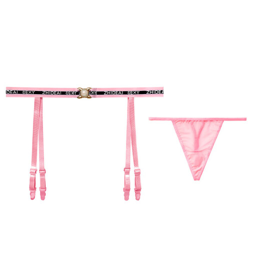 欧美字母吊带袜辣妹钻饰黑丝诱惑性感美腿情调吊袜带过膝丝袜情人 黑色+丝袜 均码 (适合80-120斤)