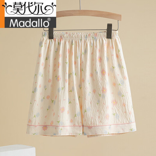 Pantalones modales de pijama de seda de algodón Summer Women's 2025 NUEVO TAMAÑO GRANDE GRANDE se puede usar afuera con pantalones de caminata pantalones cortos de hogar Floral DK682+DK689 [paquete de dos piezas más descuento] 2xl 175 135-155