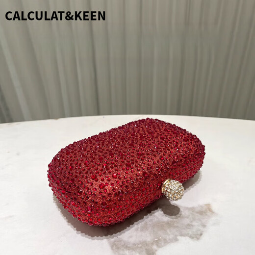 CALCULAT&KEEN2025新款时尚百搭晚宴包轻奢红色晚宴会名媛手拿包晚装手提斜挎包 七夕情人节礼物包包红色