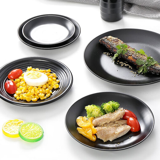 Metamin -Tischgeschirr Teller kommerzieller Essteller Snack Teller Hot Pot Restaurant Dish Meal Teller Grillplatte Grillplatte Grillplatte LJP1098 Ein Stück 72 Stücke 0 Zoll