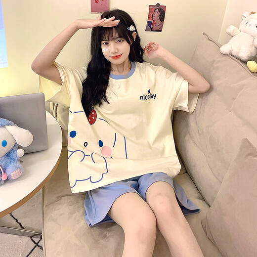 Jingpufei Summer Pajamas для женщин, мультфильм милый ins в стиле одежды в стиле домашней одежды можно носить за пределами Гуанчжоу Тринадцать строк 677 Purple Kulomi 170 M Code [предполагает 80-90 Jin [Jin Equals 0,5 кг]]]]