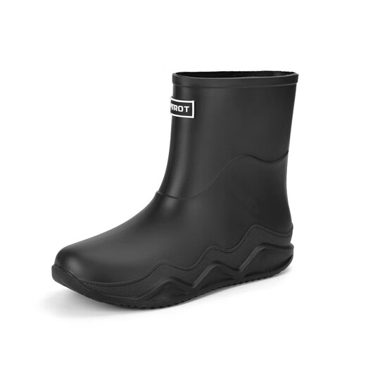 XLZT时尚雨鞋短筒水鞋新款洗车工作钓鱼雨靴防水外卖耐磨厨房防滑胶鞋 黑色 39 (250mm)