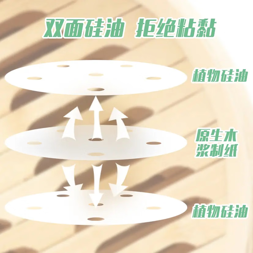 妙洁蒸笼纸食品专用一次性蒸纸圆形家用包子馒头烘焙纸小笼包蒸馒头 小号5包675张（直径10cm）