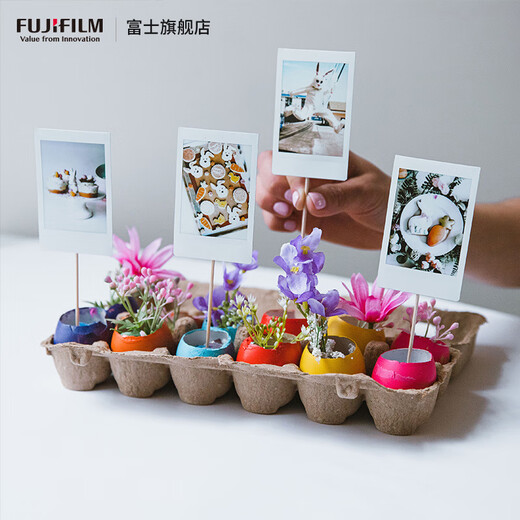 Fuji (FUJIFILM) instax instant camera 3-inch mini photo paper film roll 3-inch double pack + refrigerator magnet + photo album containing 20 pieces of white-bordered photo paper Official standard