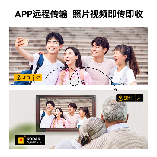 Kodak electronic photo album 23.8/32/21.5/27-inch high-definition smart digital photo frame wall-mountable large-size cloud photo frame photo video player black red (21.5 inches)