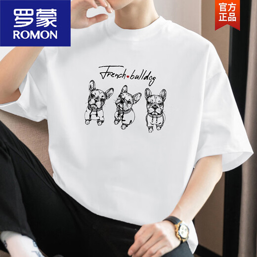 罗蒙（ROMON）美式260g重磅棉质短袖t恤男Oversize白色上衣服半袖夏天体恤 M09-848卡其色 S