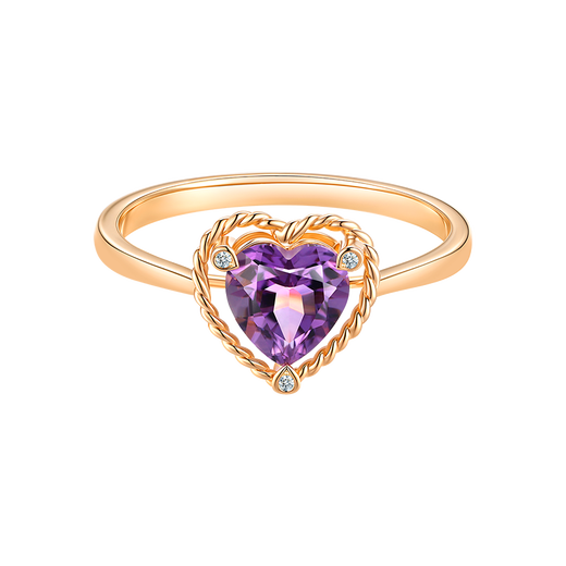 Xie Ruilin (TSL) 18K gold ring geometric charm crystal series semi-precious stone ring 63894-63896 63896 (No. 13)