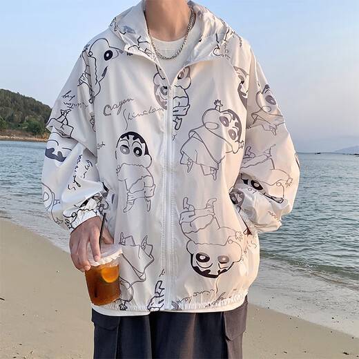 常缕竺【1390人好评】户外冰丝防晒衣服男夏季超轻薄宽松休闲夹克韩版潮 黑色 S