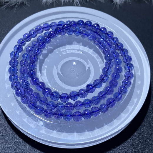 Feiyu new product natural tanzanite bracelet sapphire multi-circle three-circle bracelet fashion trend bead chain bead string Specifications5.7m Specifications 5.7mm weight 32.7 grams