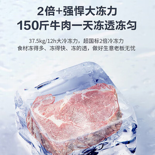 Haier freezer with a commercial large capacity double door with over 500 liters, ultra-low temperature fully frozen horizontal seafood tea cabinet 829GHEP丨-38 degrees quick freezing丨electronic temperature control 829L
