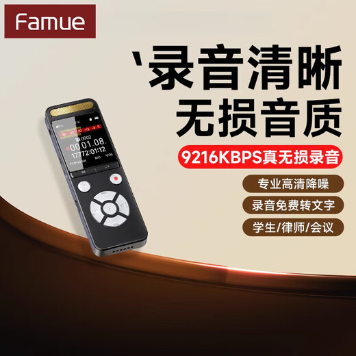 FAMUE录音笔律师高清降噪录音随身学生上课用长待机 安卓鸿蒙苹果15及以上机型OTG传输升级9216K 32GB可保存约1109小时录音转文字8
