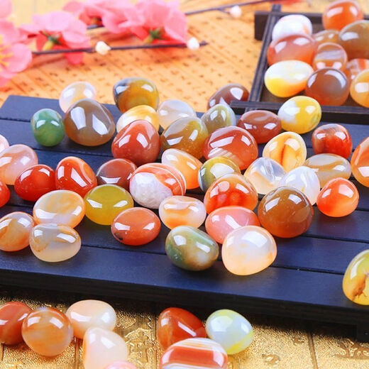 Runhuanian Nanjing Yuhua Stone Boutique Special Multicolored Stone Fish Tank Hydroponic Succulent Pavement Flower Pot Bottom Pebble Agate Stone Multicolored Small Crushed Agate Stars 4-9mm3g