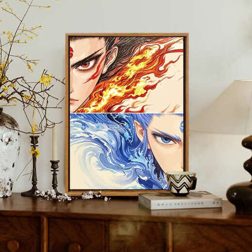 吉品帝哪吒2之魔童闹海数字油画DIY手工手绘涂鸦卡通感装饰 LL12173 60*80cm加厚内框+美观外框