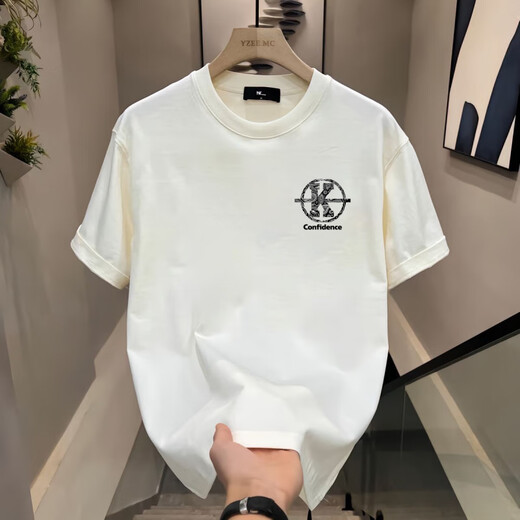 GTYUWVG港风短袖男2025夏季宽松纯棉T恤男生新款潮牌潮流男款情侣装半袖 V753黑色 5XL