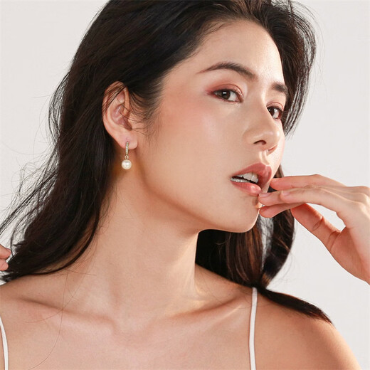 Qlady rhinestone imitation pearl earrings, feminine and high-end, 2025 new silver earrings, earrings, birthday gifts