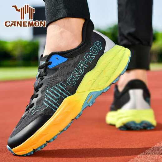 Pilot Camel Men's Shoes 2025 New Breathable Mesh Carbon Board Sports Running Shoes, Anti-Slip High Elastic Shoes, Shoes, Black [Flagship Full Technology Series QZ6198] 40 [Standard Sports Shoes Size]