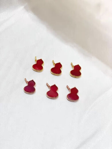 Feiyu 18K gold gourd pendant rose gold gold pendant au750 red agate clavicle chain set chain for women gift 18K rose gold (single pendant) small red agate