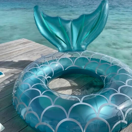 
Xinnan cartoon swimming ring adult children inflatable toy floating bed larger and thickened underarm ring buoy lifebuoy blue-green [about 90-160 Jin [Jin equals 0.5 kg]]