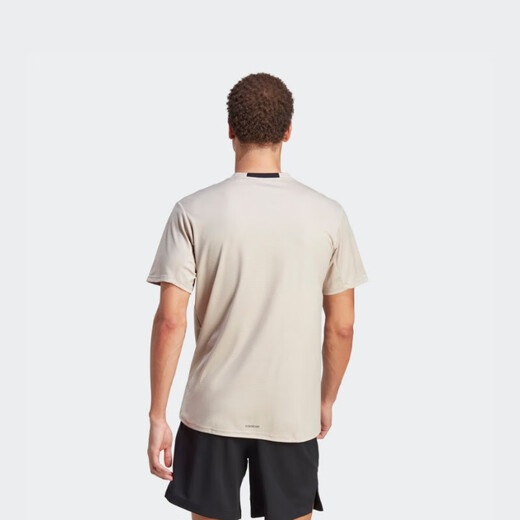 阿迪达斯 （adidas）舒适运动健身上衣圆领短袖T恤男装夏季 黑色IL1381 S