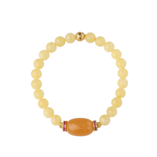 Potala Palace Beeswax 925 Anemone Flower Two Worlds Happy Bracelet Six-Word Mantra Aquamarine Bracelet for Girlfriend Birthday Gift