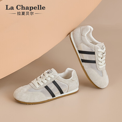 La Chapelle Frauenschuhe 25 Jahre Neue Frauenschuhe Mesh atmungsable Brettschuhe lässig vielseitige Frauenschuhe Trainingschuhe nicht stinkend Füße Leichtgewichtige Frauenschuhe Beige xxe6628-2 36