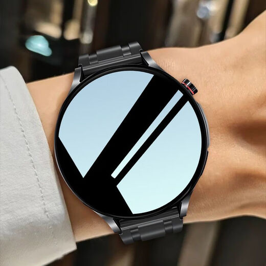 2025 New Huaqiangbei Gt5 Smart Universal Watch Cround Screen Bluetooth может вызвать сердечный рисунок в стиле NFC NFC [Black Dial] Отправить ремешок 9889 Стальный ремень + ремень + лента + кабель зарядки