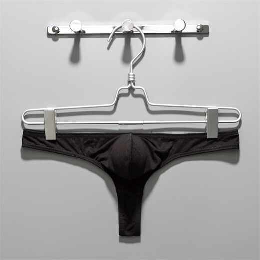 Men's underwear T-string cotton T-top breathable U-convex hip-lifting thong underwear men's sexy low-waist underwear black L2 feet 4-2 feet 6