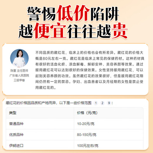 Tongrentang Safran, Tibets besondere authentische chinesische Kräutermedizin -Fußgift für die chinesische Valentinstagsgeschenk der Frauen der Frauen Mutter