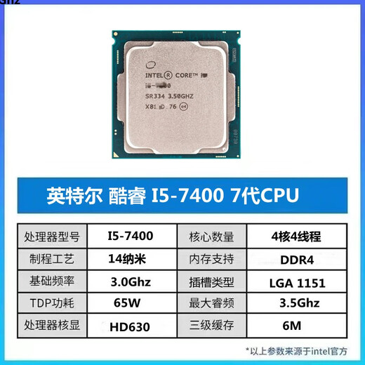 英特尔（Intel）I5 6500 7400 7500 8400 8500 9400 9500 9500F 6400 9代 I5-9600KF 全新拆机散片处理器cpu 9代 I5-9400 二手散片
