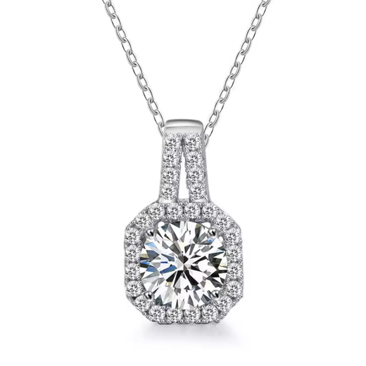 DL 1998 platinum single pendant PT950 imported technology D color moissanite white gold 18K gold diamond pendant water drop necklace 2 carats (with certificate)