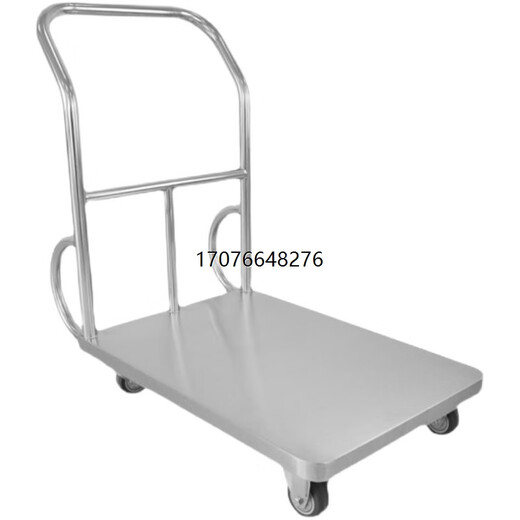 Kezitu Pharmaceutical Factory Food Factory 304 stainless steel flat trolley dust-free clean workshop heavy-duty material handling turnover vehicle 700*500*850(304)